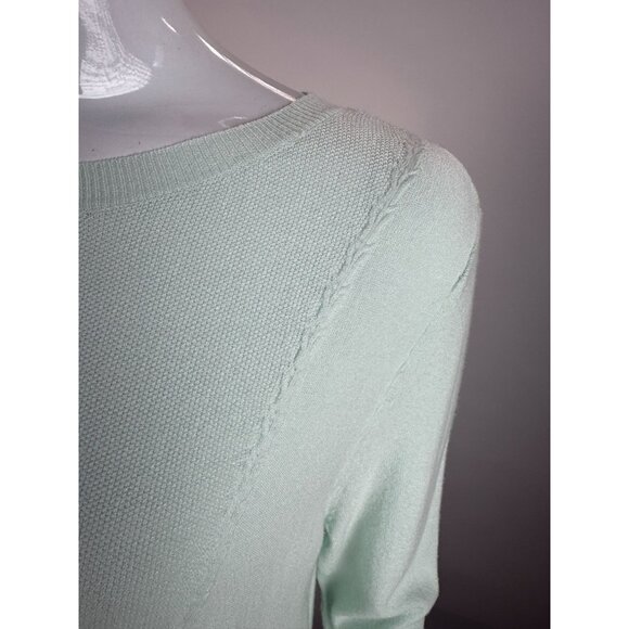 Cato Womens Mint Green Sweater With Sheer White Layered Hem Size S Lightweight - Picture 13 of 16